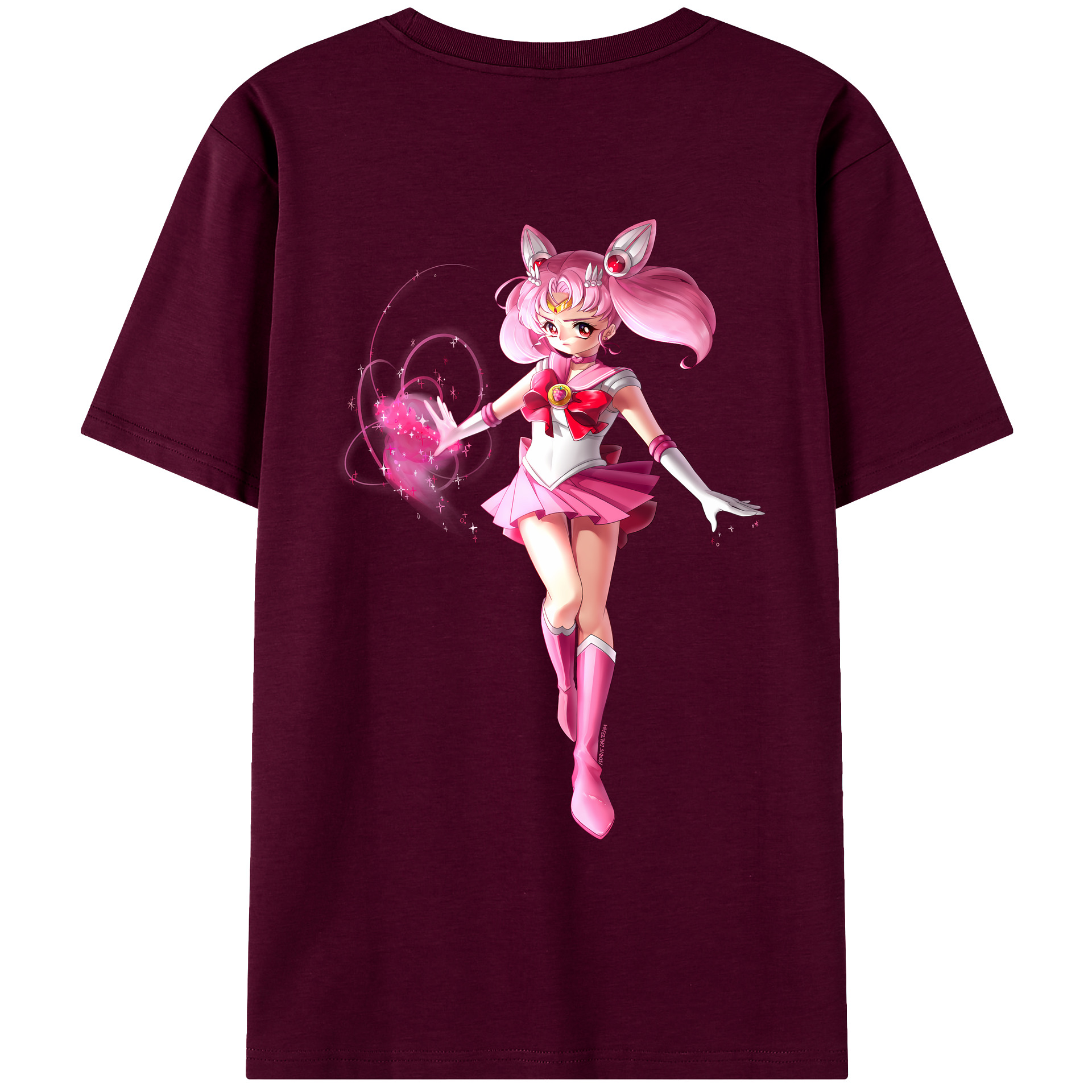 （画像用） 美少女戦士セーラームーン ちびうさ Sailor Moon Chibiusa Tsukino Usagi Small Lady Serenity レディース半袖Tシャツ(バックプリント)